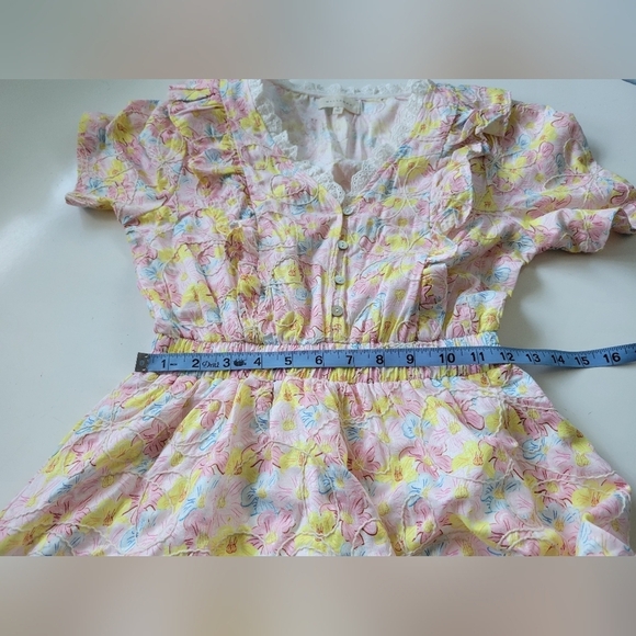 Melloday Tired Floral Print Mini Dress in Pink Small - Picture 5 of 9